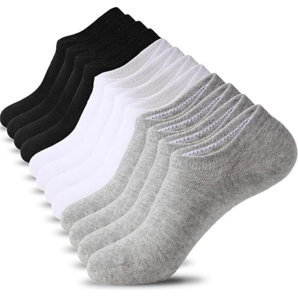 No Show Socks Womens Mens Low Cut Invisible Liner Ankle Socks Non Slip 6 10 Pack - Picture 7 of 7